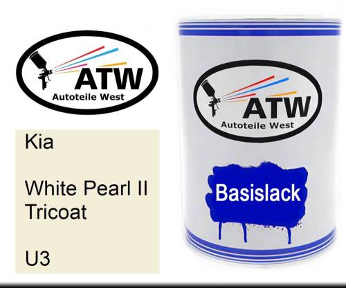 Kia, White Pearl II Tricoat, U3: 500ml Lackdose, von ATW Autoteile West.